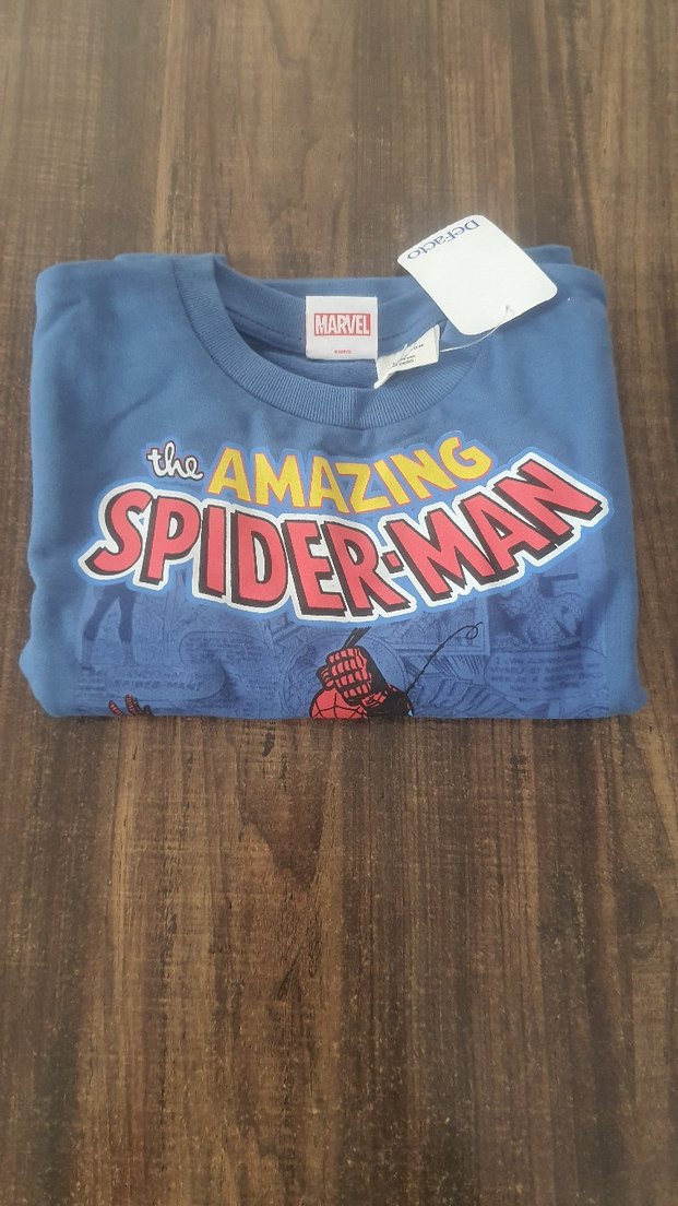 Defacto Mavi Marvel Spiderman Örümcek Adam Baskılı Sweatshirt - Görsel 4