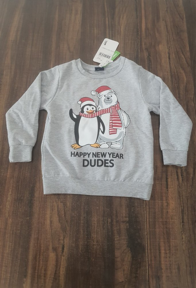 Lcwaikiki Yılbaşı Hayvan Baskı Sweatshirt - Görsel 2