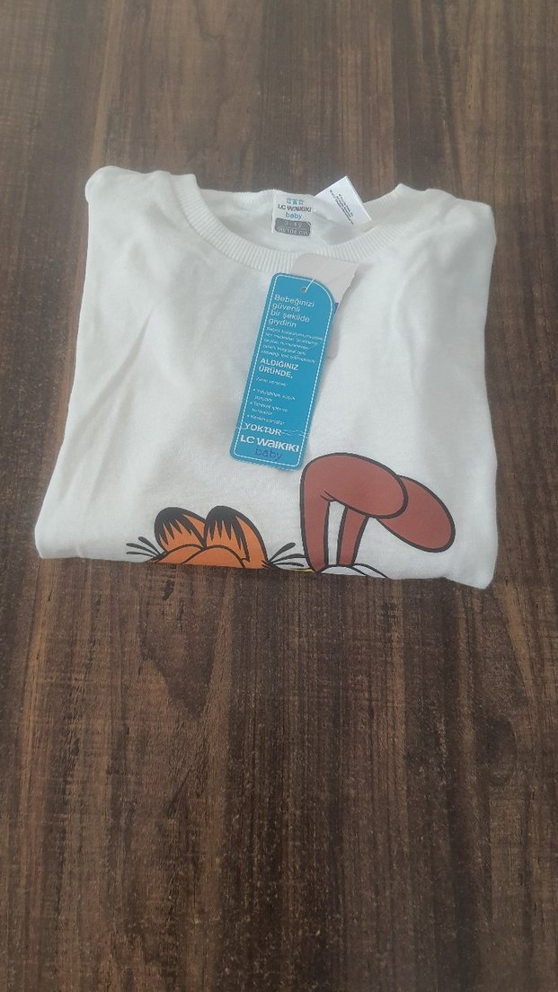 Lcwaikiki Garfield Baskılı Uzun Kollu Beyaz Tişört - Görsel 2