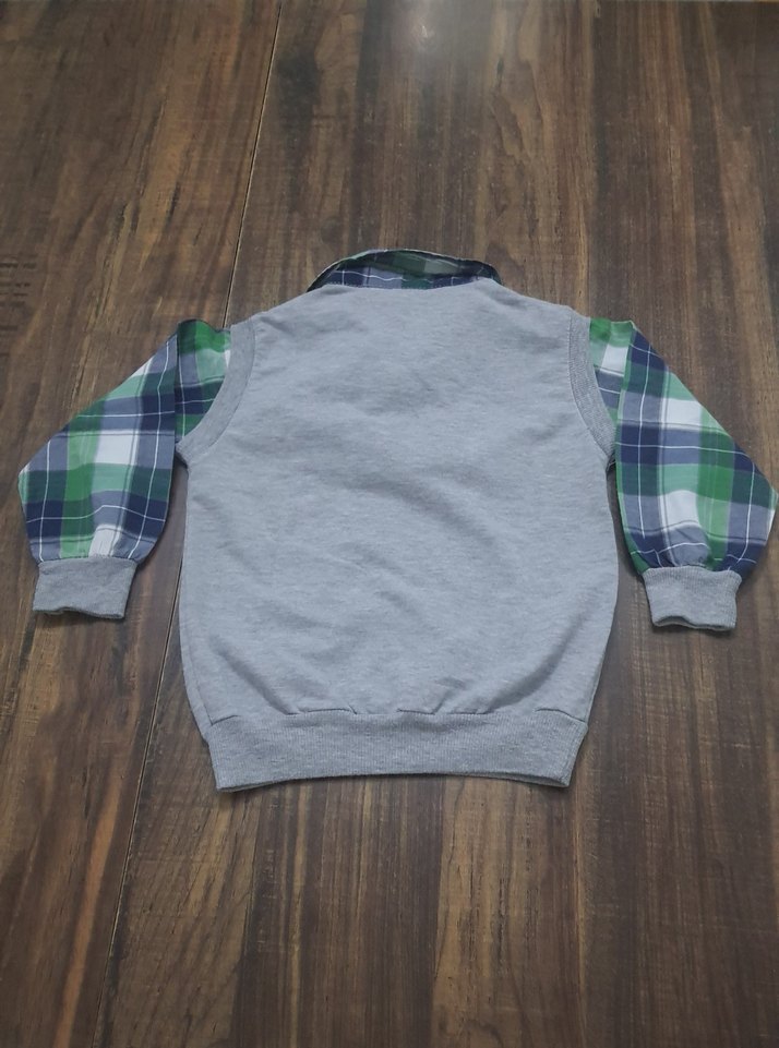 Gömlek Detaylı Erkek Çocuk Sweatshirt - Görsel 2