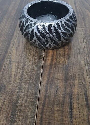 Çiçek Siyah Eskitme Saksı Orkide Sukulent Bonsai