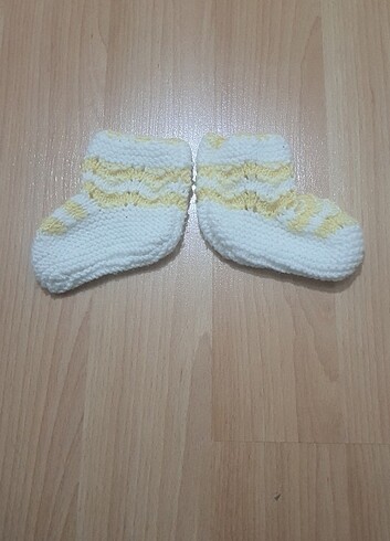 Beyaz Sarı Bebek Patik - Görsel 2