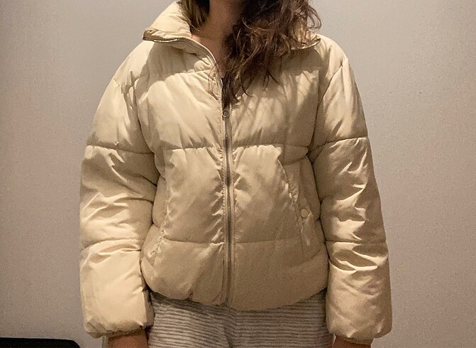 xs Beden beyaz Renk Pull&Bear Mont