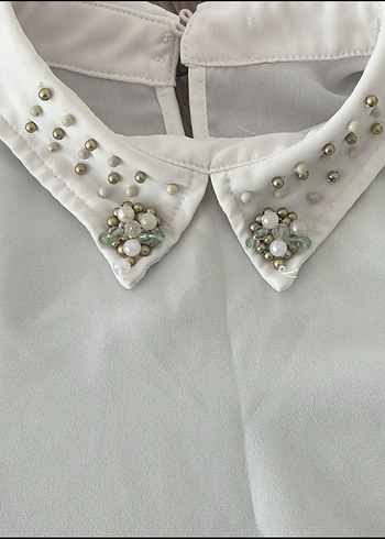 İnci Detaylı ekru çocuk bluz - Görsel 2