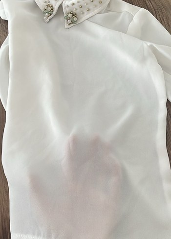 İnci Detaylı ekru çocuk bluz - Görsel 6