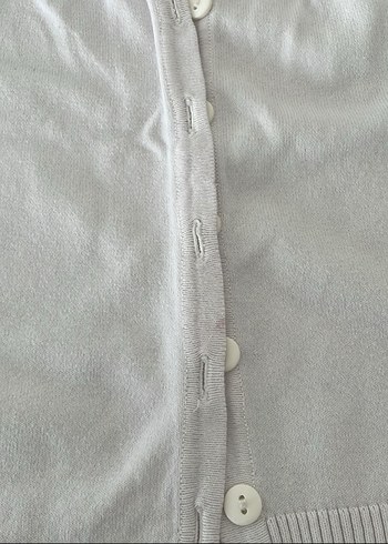 Kız Çocuk Beyaz Düğmeli uzun Kollu Hırka - Görsel 3