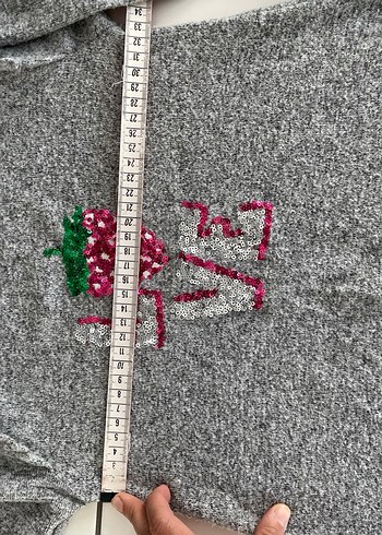 Gri Uzun Kollu Kız Çocuk Triko Elbise - Görsel 5