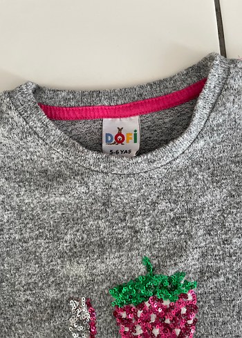 Gri Uzun Kollu Kız Çocuk Triko Elbise - Görsel 2