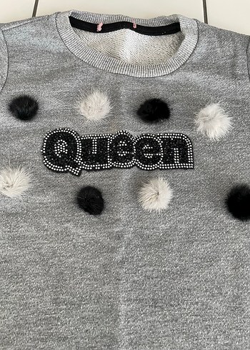 Kız Çocuk Gri Uzun Kollu Sweatshirt - Görsel 2