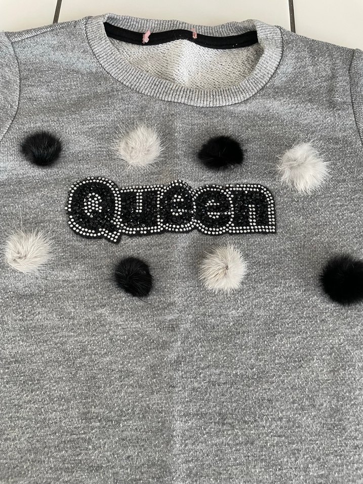 Kız Çocuk Gri Uzun Kollu Sweatshirt - Görsel 2