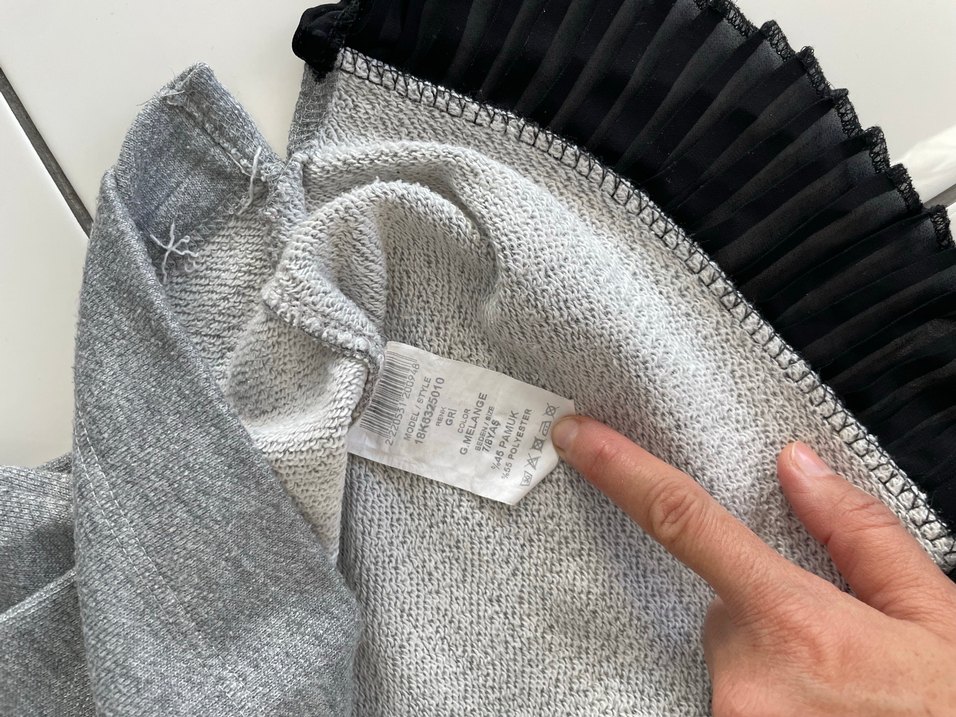 Kız Çocuk Gri Uzun Kollu Sweatshirt - Görsel 4