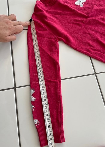 Pembe kız çocuk Triko Kazak - Görsel 6