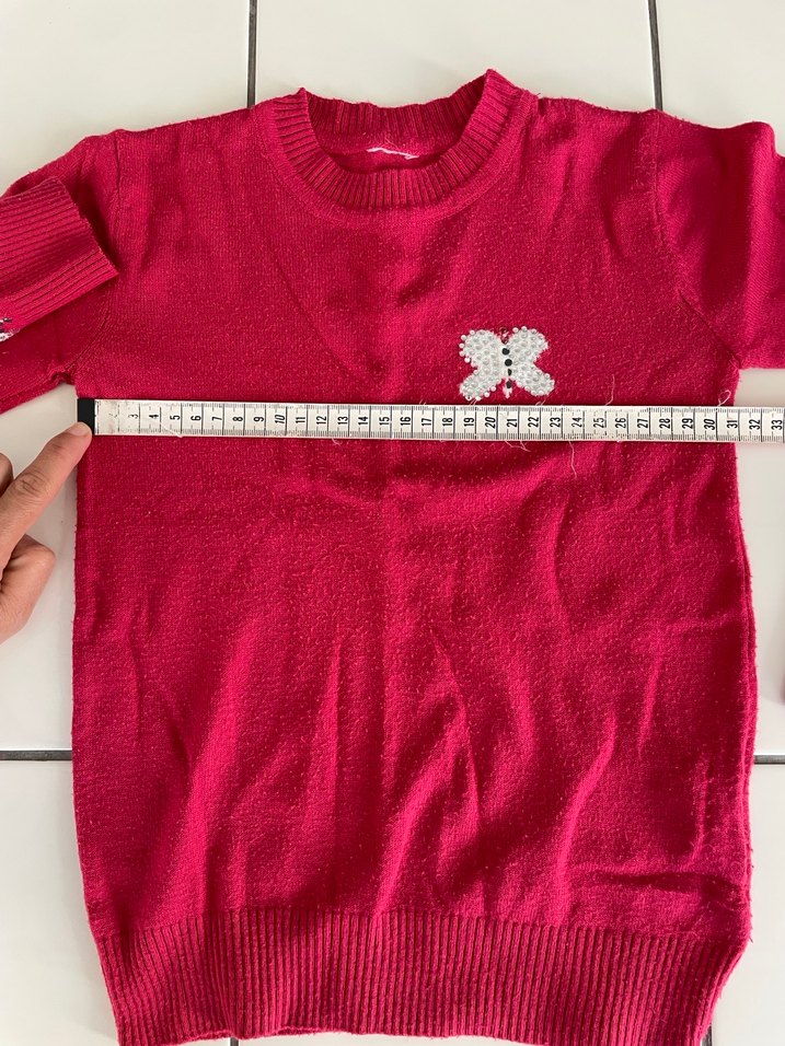 Pembe kız çocuk Triko Kazak - Görsel 5
