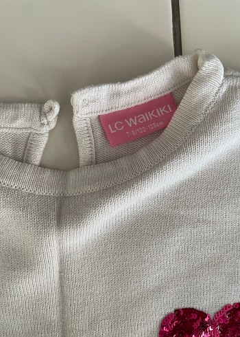 Kız Çocuk Beyaz Çizgili Uzun Kollu Triko Tişört - Görsel 4