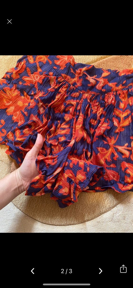 Piliseli Çok Renkli Bohem Mini Şort - Görsel 2