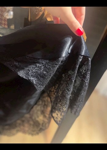 Siyah, Dökümlü, Uzun Gotik Etek - Görsel 3