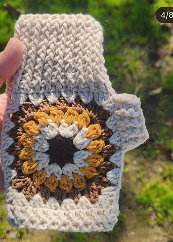 Renkli Örgü Kadın Eldiveni - Görsel 4