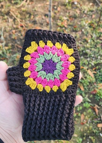 Renkli Örgü Kadın Eldiveni - Görsel 8