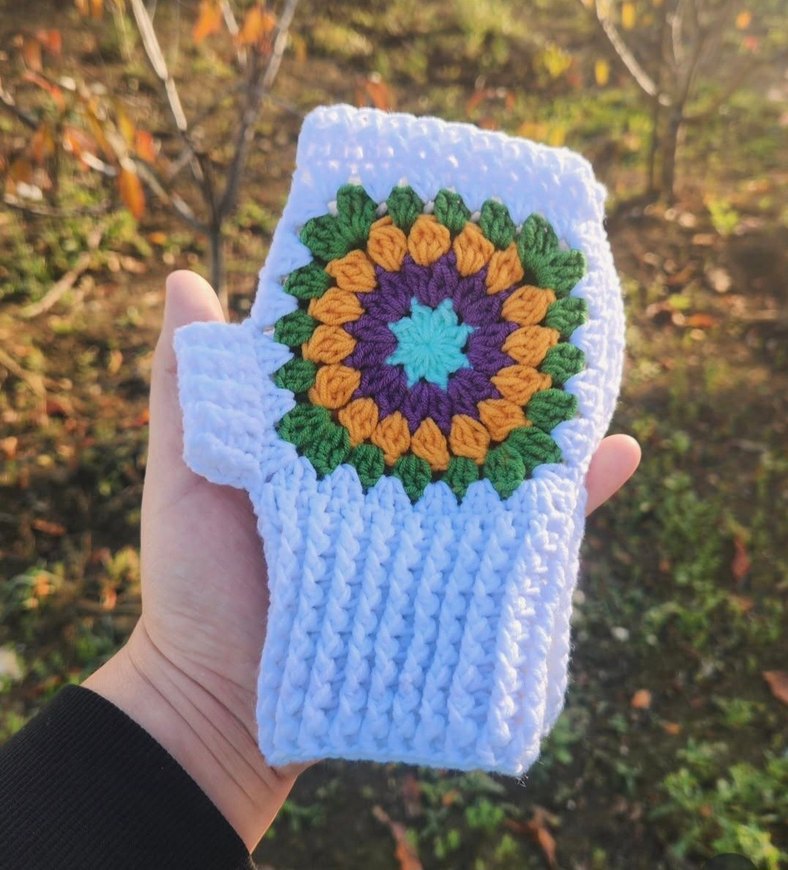 Renkli Örgü  Kadın Eldiveni - Görsel 5