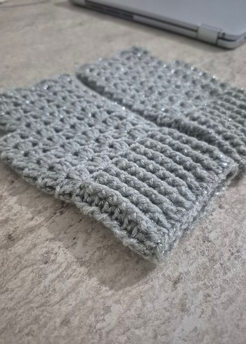 Gri Örgü Kadın Eldiven - Görsel 7