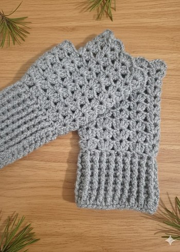 Gri Örgü Kadın Eldiven - Görsel 2