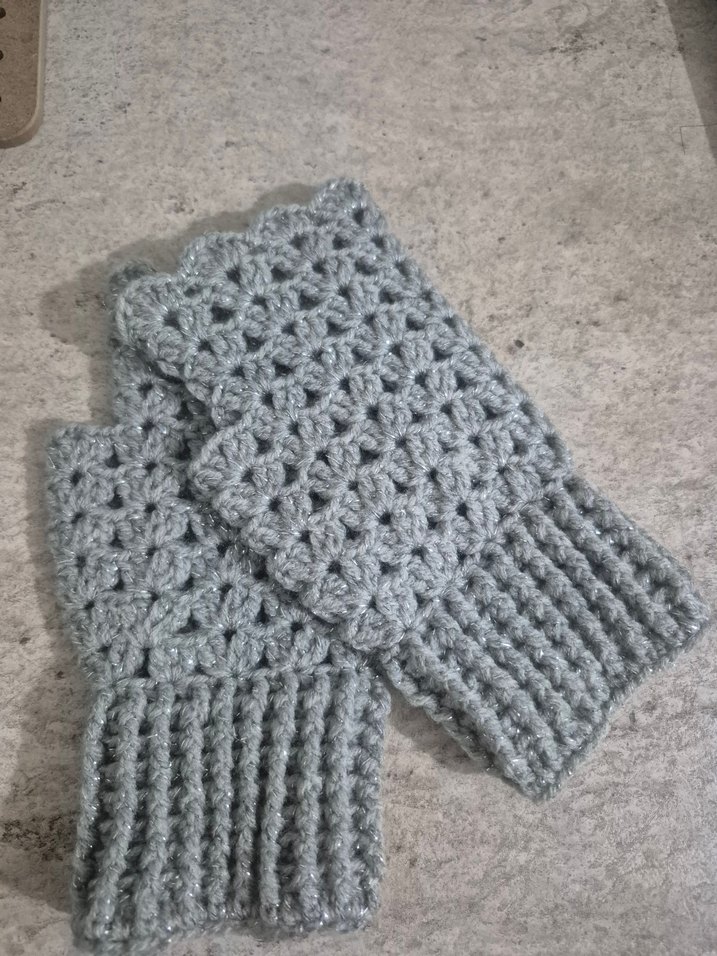 Gri Örgü Kadın Eldiven - Görsel 5