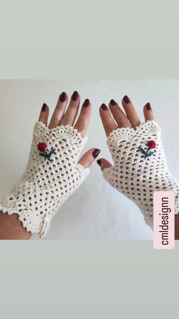 Örgü Eldiven vintage - Görsel 2
