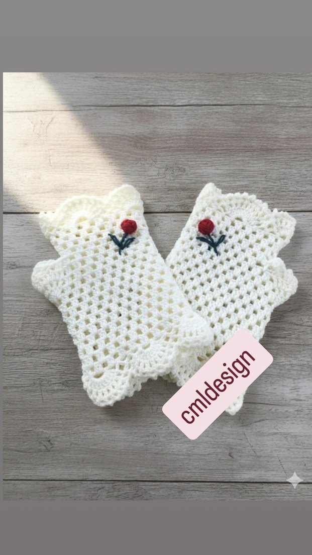 Örgü Eldiven vintage - Görsel 4