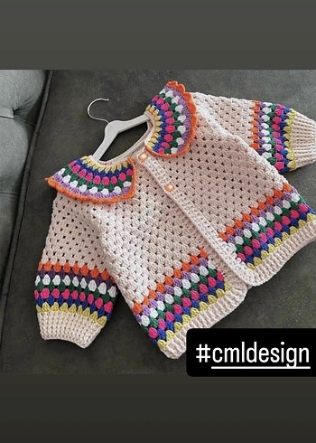 H&M Renkli Bohem Nakışlı Kız Hırka