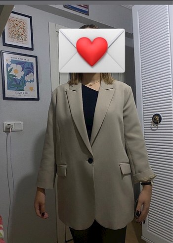 Bej Düğmeli Kadın Blazer Ceket
