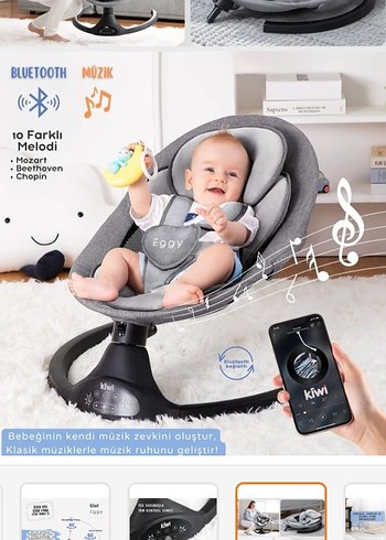 Antrasit Gri Kiwi Eggy Bebek Ana Kucağı - Görsel 4