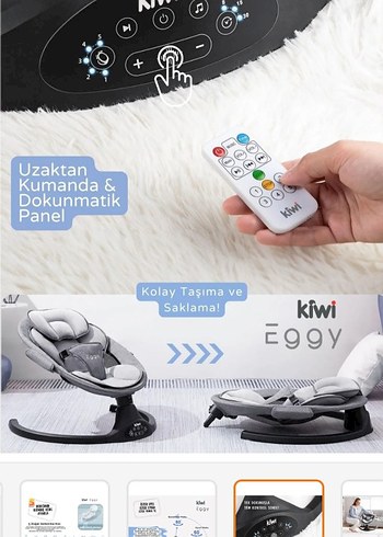 Antrasit Gri Kiwi Eggy Bebek Ana Kucağı - Görsel 5