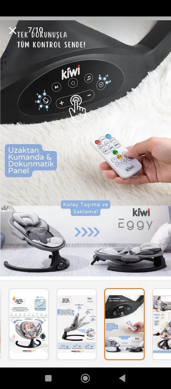 Antrasit Gri Kiwi Eggy Bebek Ana Kucağı - Görsel 5