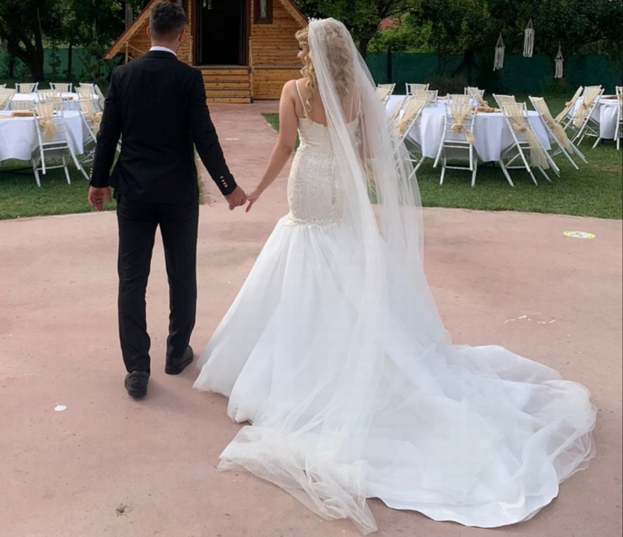 Straplez A Kesim Beyaz Gelinlik - Görsel 2