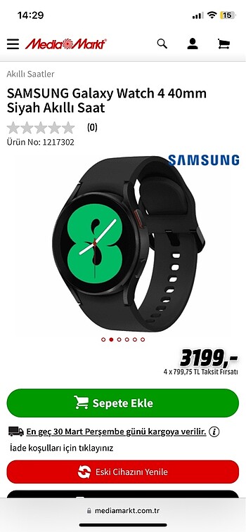 Samsung galaxy watch 4 akıllı saat
