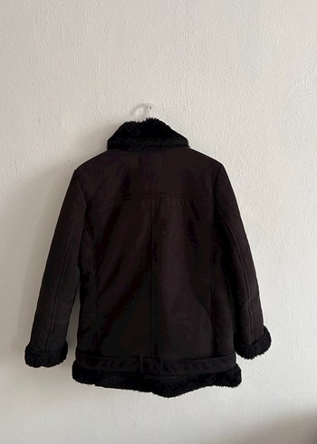 Kürklü Siyah Süet Biker Ceket - Görsel 7