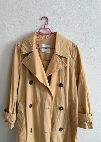 Bej Uzun Kadın Trençkot - Görsel 3