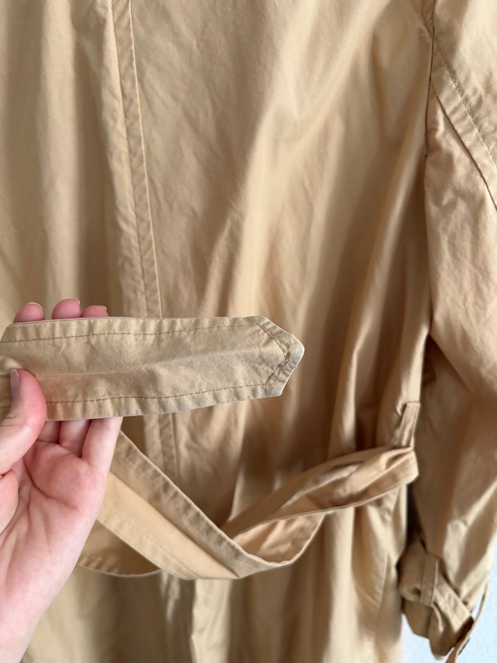 Bej Uzun Kadın Trençkot - Görsel 5