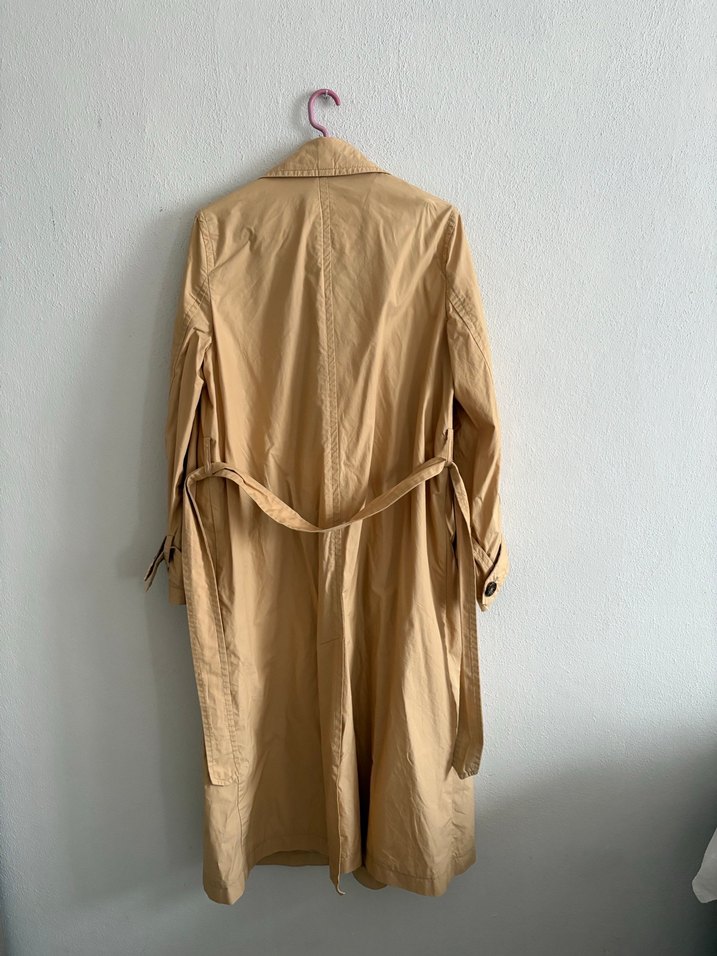 Bej Uzun Kadın Trençkot - Görsel 4