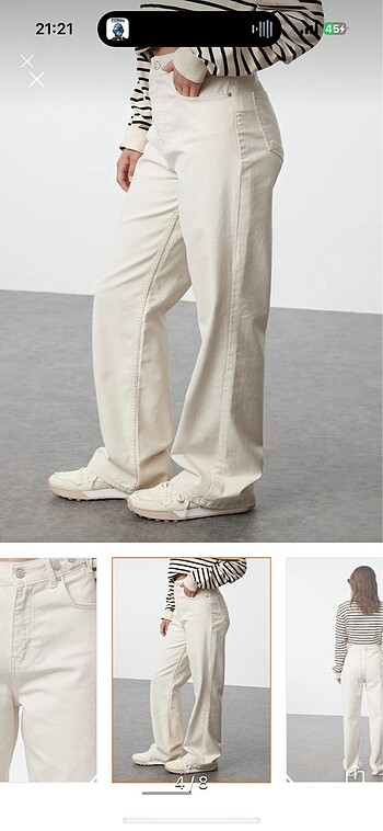 s Beden beyaz Renk Bej wide leg pantolon