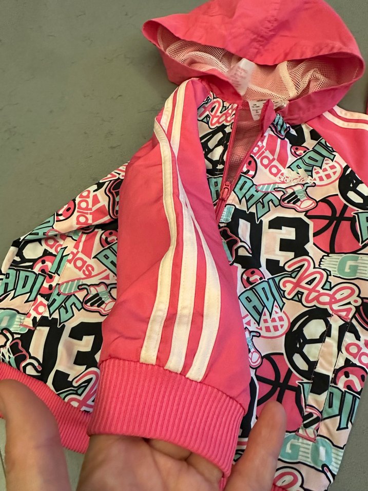 Kız Çocuk Kapüşonlu Renkli Baskılı Yağmurluk12-18 ay - Görsel 3