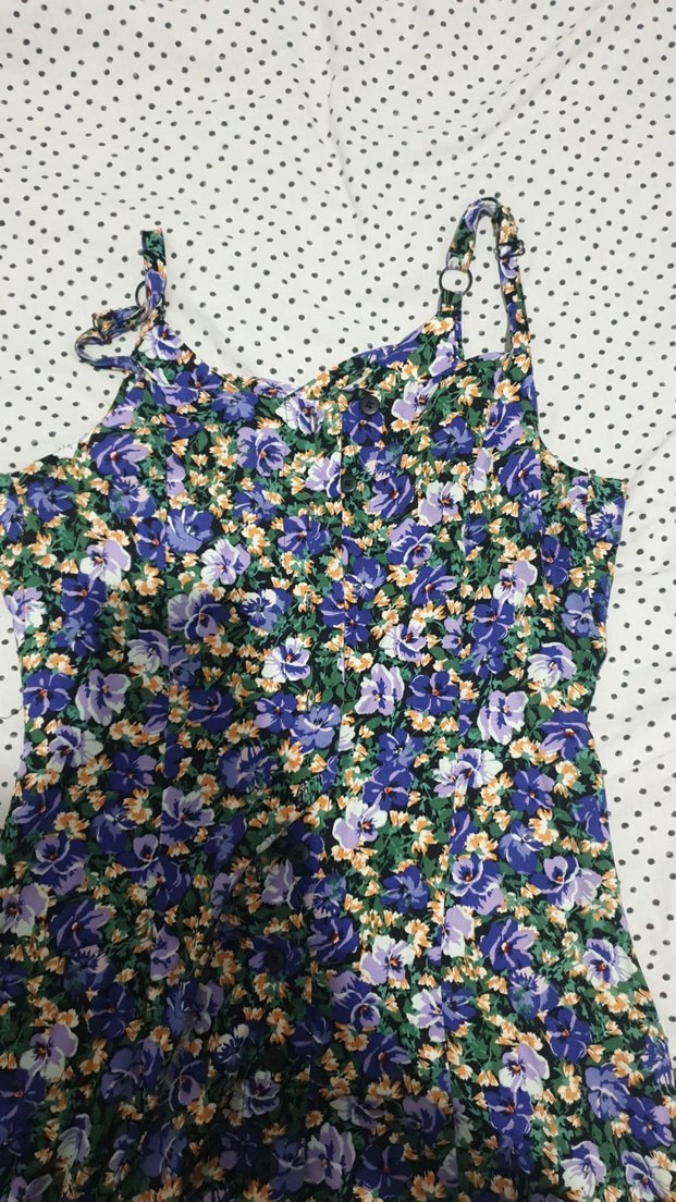 Çiçek Desenli midi Bohem Elbise - Görsel 2