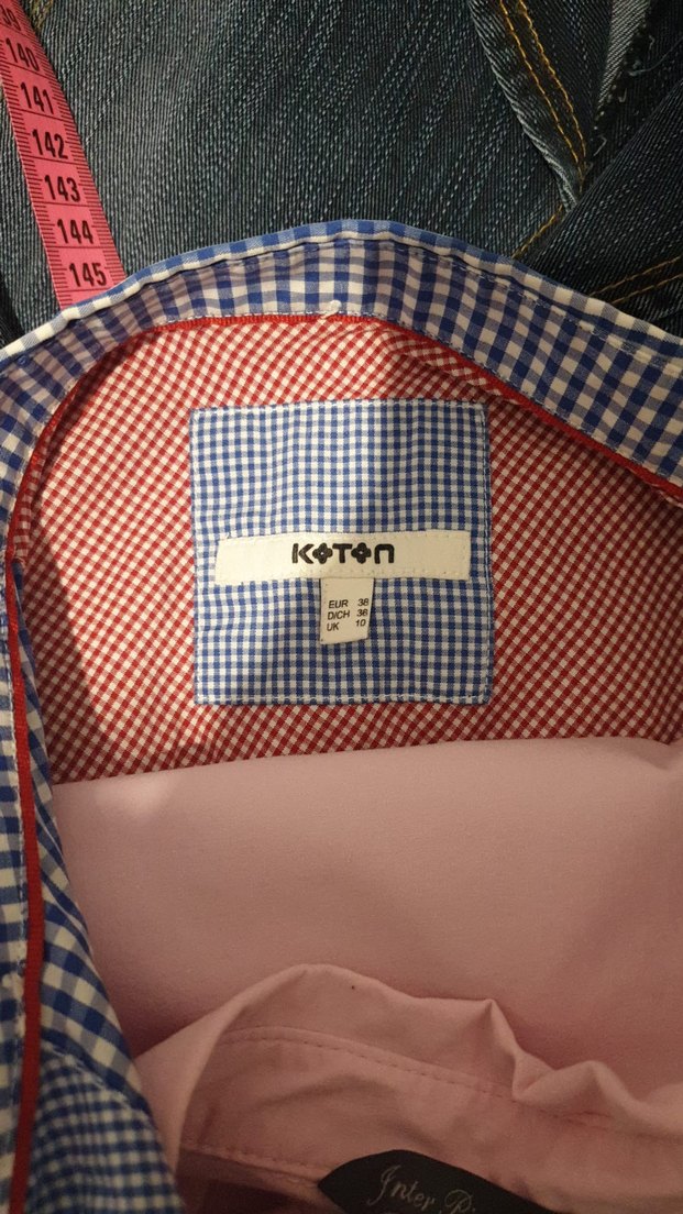 Mavi Kareli Kısa Kollu Kadın Gömlek - Görsel 2