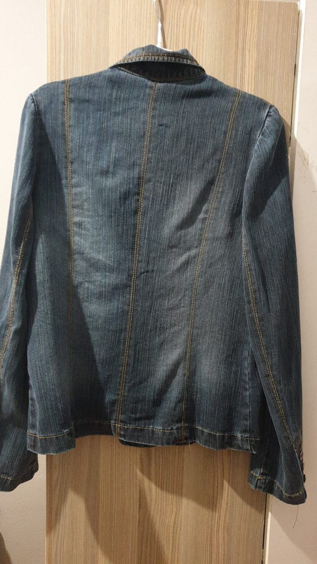 Nakış Detaylı Vintage Denim Ceket - Görsel 3