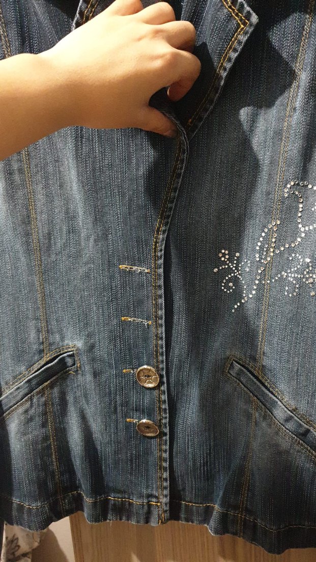 Nakış Detaylı Vintage Denim Ceket - Görsel 2