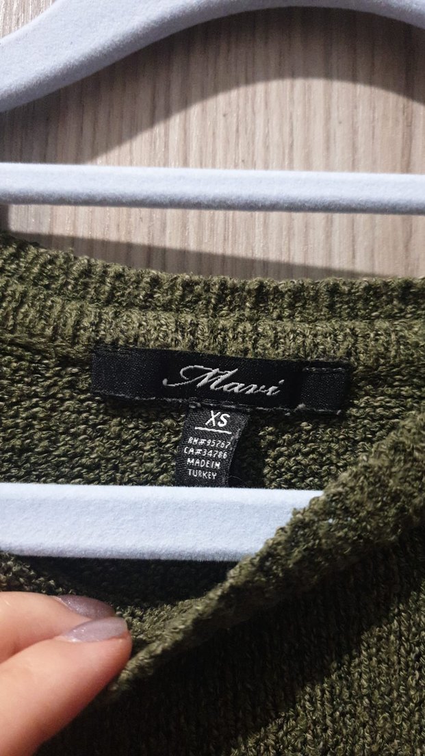 Yeşil Örgü Kadın Kazak - Görsel 2