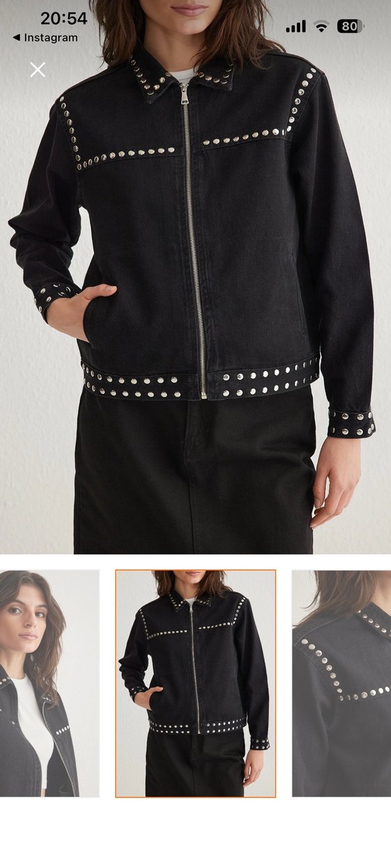 Kadın Siyah Kot Ceket - Görsel 2