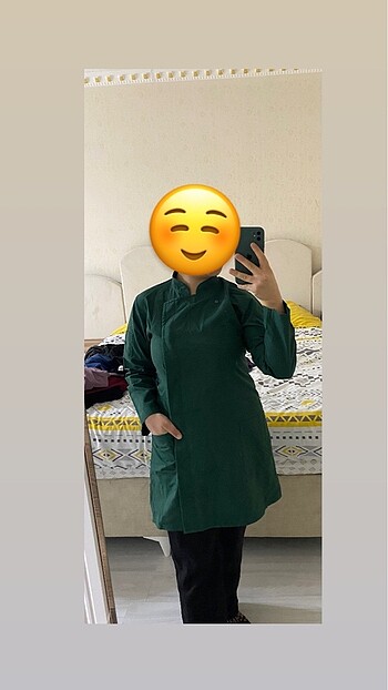l Beden yeşil Renk Tesettür hemşire forması