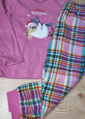 Kız Çocuk Renkli polar pijama takımı