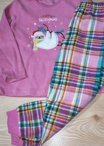 LC Waikiki Kız Çocuk Renkli polar pijama takımı